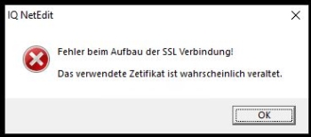 Fehlermeldung IQ MultiAccess SSL Zertifikat abgelaufen Update Support
