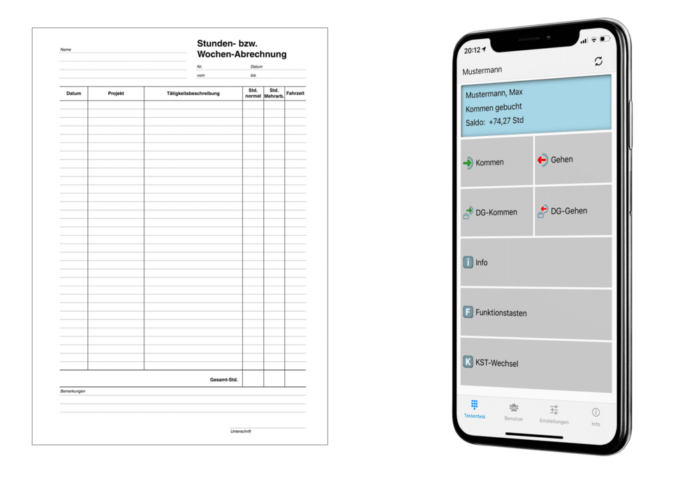 stundenzettel vorlage zeiterfassung app